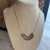 BR/GOLD, DOUBLE WOOD NECKLACE