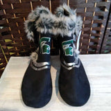 BLACK+,7-8,SPARTAN BOOTIE SLIPPERS