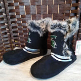 BLACK+,7-8,SPARTAN BOOTIE SLIPPERS