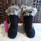 BLACK+,7-8,SPARTAN BOOTIE SLIPPERS