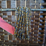 BROWN+, SEED BEAD WOOD CLASP BRACELET