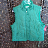 GREEN,XL,QUILTED VEST