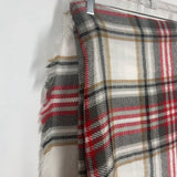 SCARF,TAN BLACK RED, PLAID