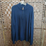 BLUE,XL,ZIPPER CARDIGAN