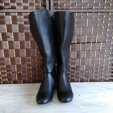 SO,BLACK, FAUX LEATHER BOOTS