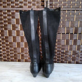 SO,BLACK, FAUX LEATHER BOOTS