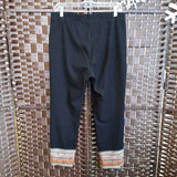 BLACK+,LARGE,BORDER CROP PANTS