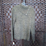 GOLD BROWN,LARGE,SHIMMER TURTLENECK BUTTON