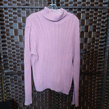 PINK,LARGE,RIBBED TURTLENECK