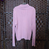 PINK,LARGE,RIBBED TURTLENECK