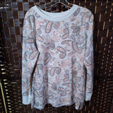 CREAM,MEDIUM,PAISLEY SWEAT SHIRT