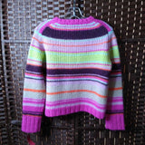 EXPRESS JEANS,PINK STRIPE,S,STRIPED SWEATER