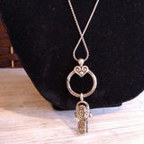 SILVER, LONG NECKLACE W CLIP