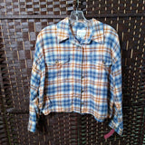 CREAM+,MEDIUM,PLAID FLANNEL TOP