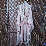 INDIGO THREAD CO,PINK+,XS,VEST CARDIGAN W/FRINGE