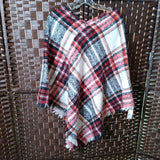 BLACK+,OS,PLAID PONCHO