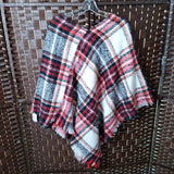 BLACK+,OS,PLAID PONCHO