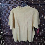 GOLD,MED,GLITTER SHORT SLEEVE SWEATER