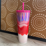 PINK RED WHITE,24 OZ,HOLIDAY ABSTRACT