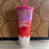 PINK RED WHITE,24 OZ,HOLIDAY ABSTRACT