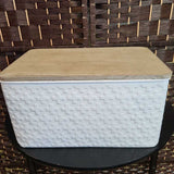 WHITE,15X8X10,WITH WOODEN LID