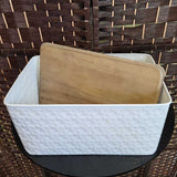 WHITE,15X8X10,WITH WOODEN LID