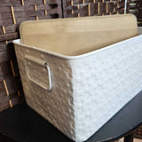 WHITE,15X8X10,WITH WOODEN LID