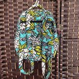 VERA BRADLEY,GREEN WHITE,11X13,BACK PACK FLORAL