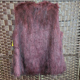 BURGUNDY,XL,FAUX FUR VEST