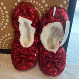 SNOOZIES,RED,SMALL,SEQUENCED SLIPPERS