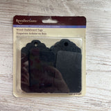 BLACK,20PC,WOOD CHALKBOARD TAGS