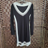 BLACK+,XS,BORDER PRINT KNIT DRESS