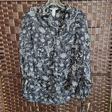 BL/WH,XS,FLORAL TOP