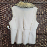 CREAM,LARGE,FAUX FUR VEST