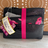 BLACK/PINK,2PC,2 PC PURSE SET