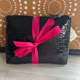 BLACK/PINK,2PC,2 PC PURSE SET