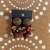 ORANGE+, ROUND BEAD EARRINGS