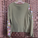 ANA,GREEN+,SMALL,EMBROIDERED FLORAL TOP