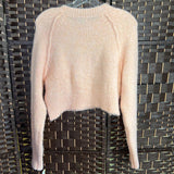 ORANGE,SMALL,CROPPED SWEATER WITH BOW