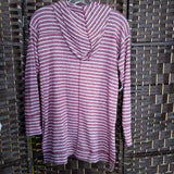 PEYTON JENSEN,RED+,SMALL,STRIPED HOODED LONG SLEEVE