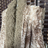 VINE STREET,BROWN,LARGE,FAUX FUR VEST