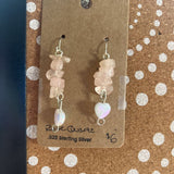 PINK+, SMILEY CAT CO ROSE QUARTZ EARRINGS