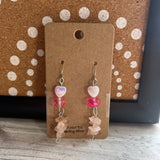 PINK+, SMILEY CAT CO ROSE QUARTZ EARRINGS