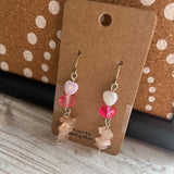 PINK+, SMILEY CAT CO ROSE QUARTZ EARRINGS