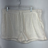 WHITE,XXXL,FLEECE SHORTS PJ SET