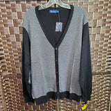 BL/GR,LARGE,CARDIGAN