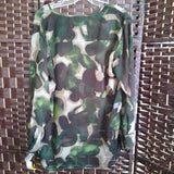 grn brn,medium,flrl blouse
