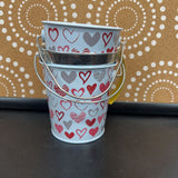 Red+,3 pc,Set of Valentines Buckets