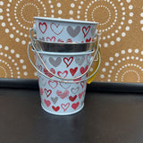 Red+,3 pc,Set of Valentines Buckets