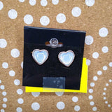 White+, Iridescent Heart Stud Earrings